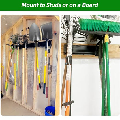 48 in Garage Tool Organizer Wall Mount (48 inch Double-Layer 6-Hook)