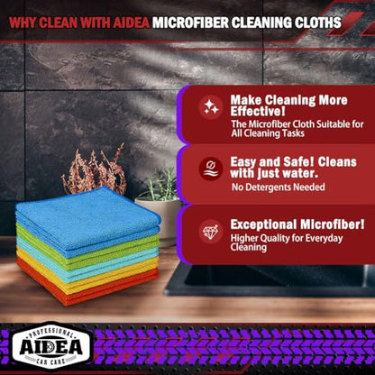 Microfiber Cleaning Cloth 10PK (Yellow Blue Green / 10PK)