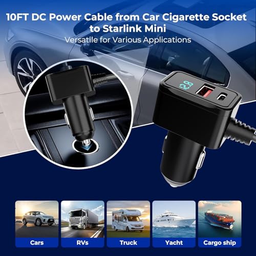 3 in 1 Starlink Mini Cable 10FT (Black / 10FT)