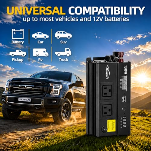 1000W Power Inverter for Car (1000W / Black)