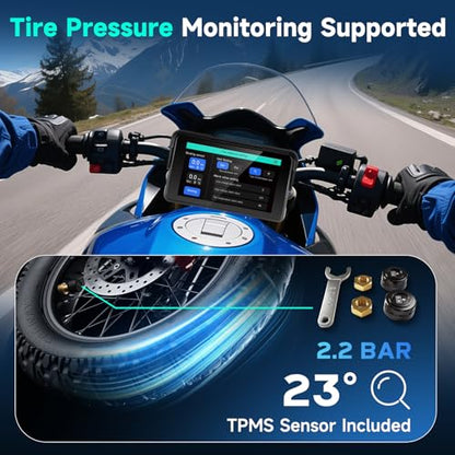 5 Inch Motorcycle CarPlay Screen with TPMS Sensors (5-Inch with TPMS Sensors)