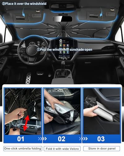 for 2026 2027 Subaru Crosstrek Car Windshield Sun Shade Umbrella for 2024 (2024-2027 Crosstrek)
