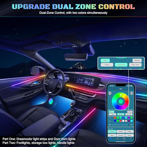 Dreamcolor Acrylic Interior Car LED Strip Light with Wireless APP (Dreamcolor 22 in 1)