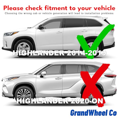 Window Deflectors Smoke Tinted in (For Highlander 14-19)