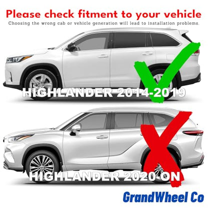 Window Deflectors Smoke Tinted in (For Highlander 14-19)