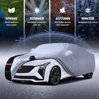 Multi Layer Car Cover Custom Fit for Cadillac CT5 (W.Custom Fit Cadillac CT5 / White Car Cover)