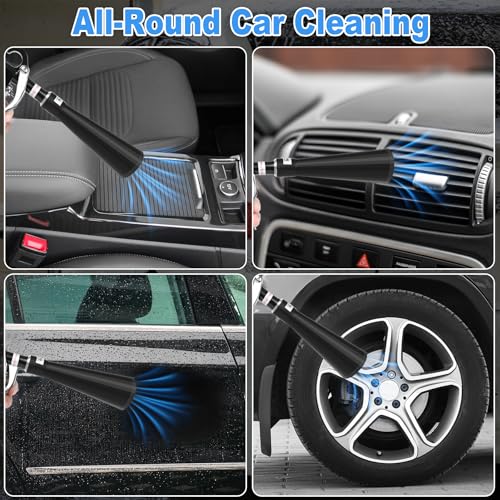 Air Blow Gun Car Detailing Dry Cleaning Gun High Pressure Cleaning Tool (Copper Hose -2 Nozzle / Black)