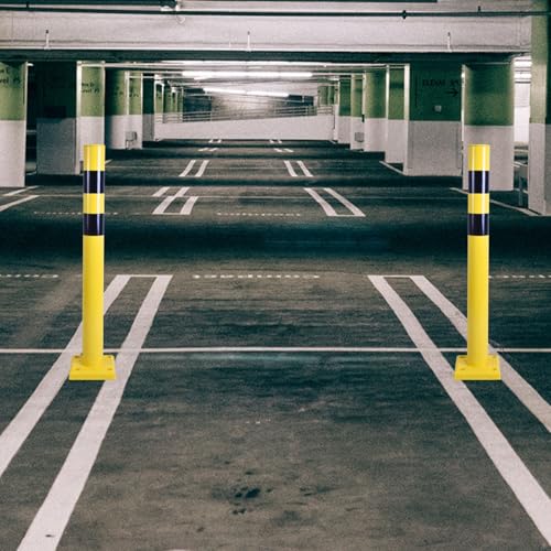 4 Pack 4" Diameter SpringBack Safety Bollard Post with 4 Anchor Bolts for Parking Garage (42"H 4Pack)