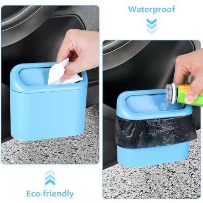Car Trash Can with Lid (Blue, Blue)
