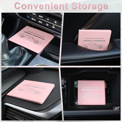 Car Registration and Insurance Card Holder (Mesh Texture Pink)