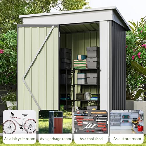 5x3 FT Outdoor Storage Shed (Gray / 5x3 FT)