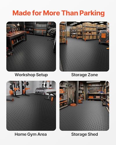 Garage Floor Tiles 12 x 12 x 0.53 inch (50 Pack Tile / Black)