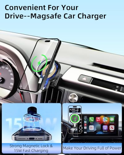 Car Phone Mount for Chevy Equinox 2018 (Equinox 2018-2023 / Magsafe+ Wireless Charger)