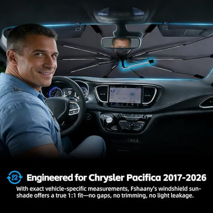 Windshield Sun Shade Umbrella for Chrysler Pacifica 2017 (For Chrysler Pacifica 2017-2026)