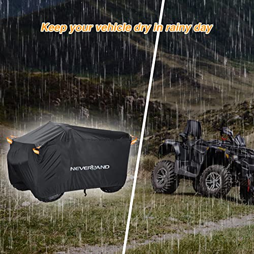 ATV Cover Waterproof Heavy Duty 4 Wheeler Cover for Honda XXL (Black / XXL-86.6''L x 38.6''W x 41.7''H)
