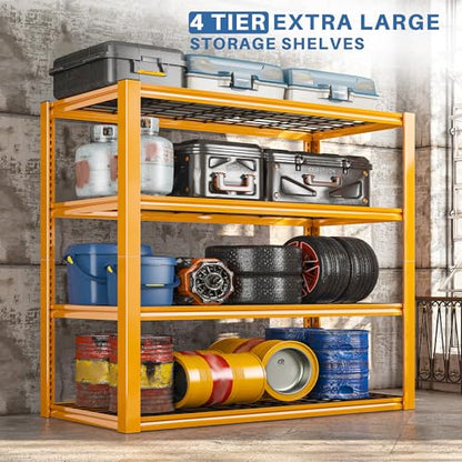 40" W Yellow Garage Shelving with Double (Orange)