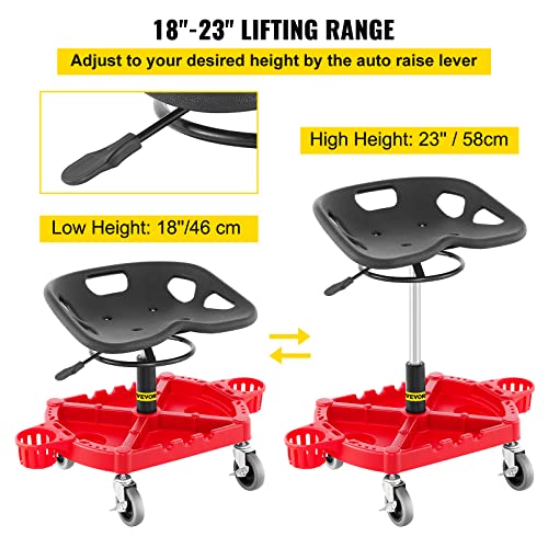 Rolling Garage Stool (Red)