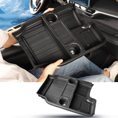 Compatible with 2026 Toyota Sienna Center Console Organizer with Cup Holder (black)