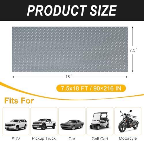 7.5x18 FT Garage Floor Mat (Grey / 7.5x18 FT)