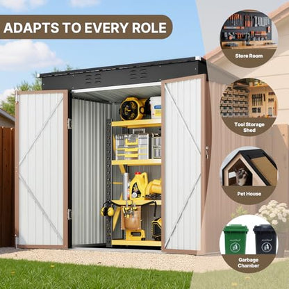 6' x 4' Outdoor Storage Shed (Brown / 6' x 4')