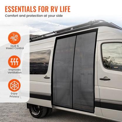 71''H x 59''W Van Bug Screen Side Door Sliding Door Window Covers with Magnetic Closure Car Window Screens for Camping Fits Mercedes Sprinter Ford Transit and RAM Promaster (Side Door,71''(H) x 59''(W))