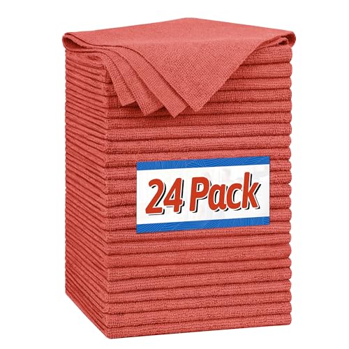 Microfiber Cleaning Cloth (24PK / Red)
