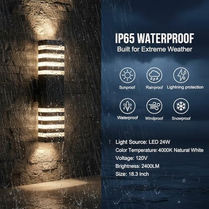 18inch LED Square Up & Down Wall Lights (18inch-1Pack)