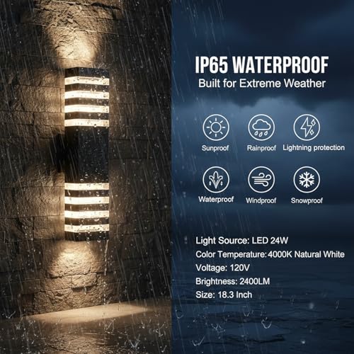 6Pack 18inch LED Square Up & Down Wall Lights (18inch-6Pack)