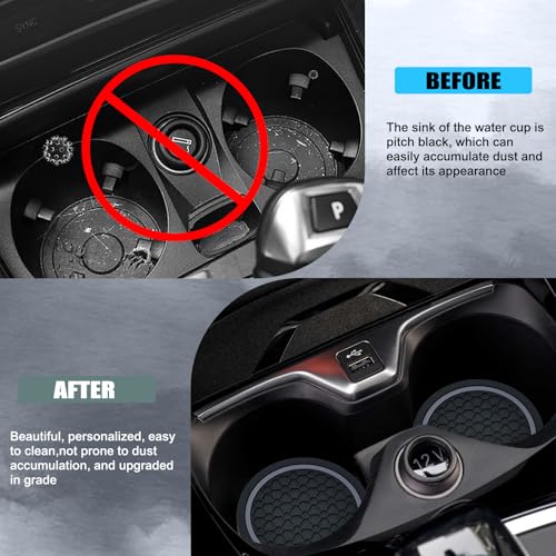 4PCS Car Cup Holder Coasters (Black/Gray)