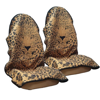 Car Seat Cover Protector Front Seats (2Pcs Front Seat Towel / Leopard)
