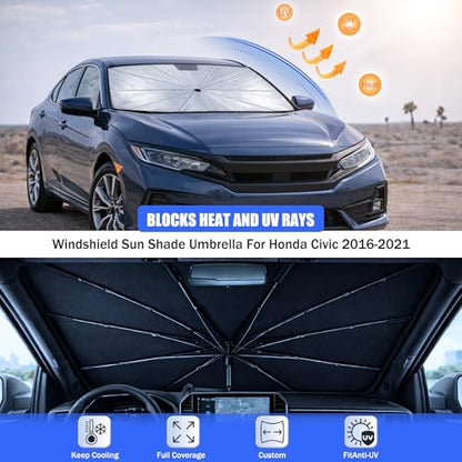Car Windshield Sun Shade Umbrella for Honda Civic 2016 (For Honda Civic 2016-2021)