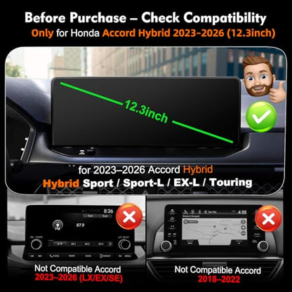 Magnetic Car Phone Mount for Honda Accord Hybrid 2023 2024 2025 2026 Only (for 2023-2026 Accord Hybrid 12.3-Inch)