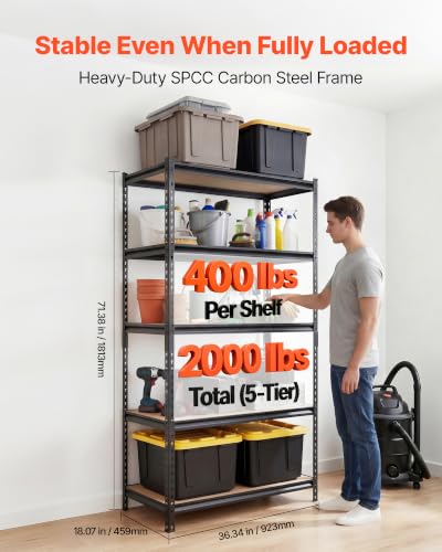 Storage Shelves (18.07" D x 36.34" W x 71.38" H)