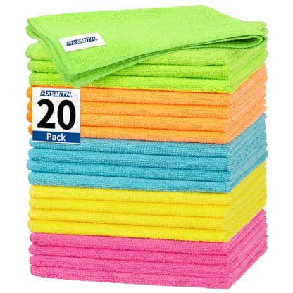 Microfiber Cleaning Cloth (20pk / 5 Colors Assorted)