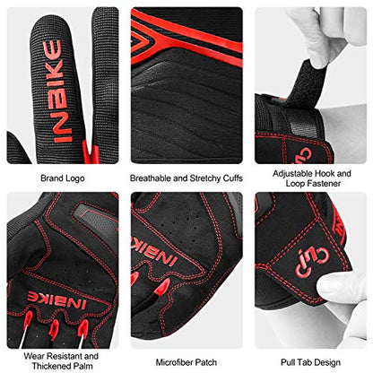 Motorcycle Gloves Breathable Mesh Touchscreen Hard Knuckles (Red / X-Large)