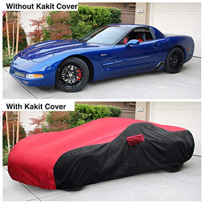 Waterproof Car Cover Custom for Chevy Corvette 1996 (Red Black / Corvette C5)