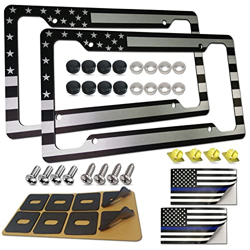 American Flag License Plate Frames (Black - 2 Pack)