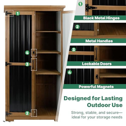 Outdoor Storage Cabinet (Black / 32" x 16" x 66")
