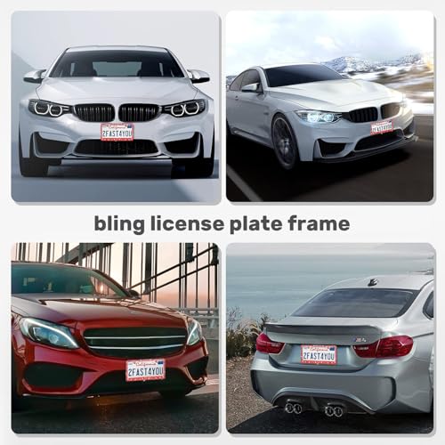 2 Pack License Plate Frames for Women (Red(2PCS))