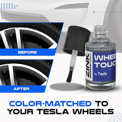Premium Tesla Wheel Curb Rash Repair Kit for Model S 19 (Tesla Model S / 19" Silver Base)