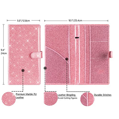 Car Registration and Insurance Card Holder (T Glitter Pink)