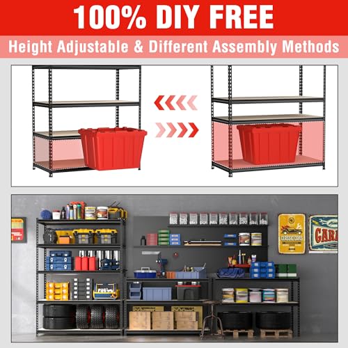 5 Tier Adjustable Metal Shelving (36 inches wide, 18 inches deep, 72 inches high)