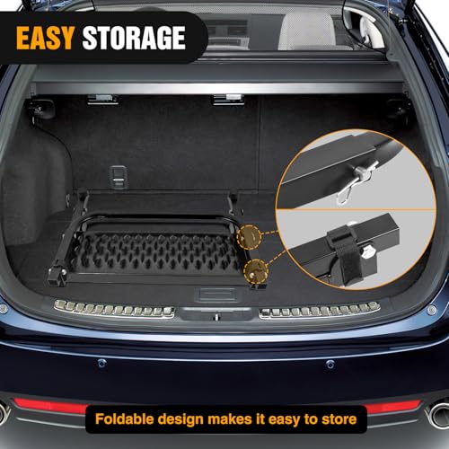 Folding Heavy Duty Tire Step Fit Tire from 10” to 14” (Truck Tire Step Black)