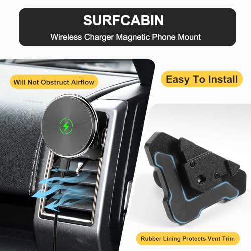 Magnetic Car Vent Wireless Charger Phone Mount for 2015 (Fits F150 2015-2020 with Charging-Magnetic)