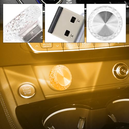 4PCS USB LED Car Interior Atmosphere Lamp (Yellow)