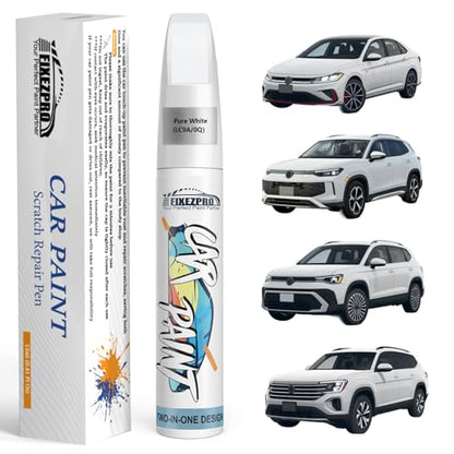 LC9A 0Q Pure White Touch Up Paint for Volkswagen (For volkswagen / Pure White(LC9A/0Q) Compatible with All Models)