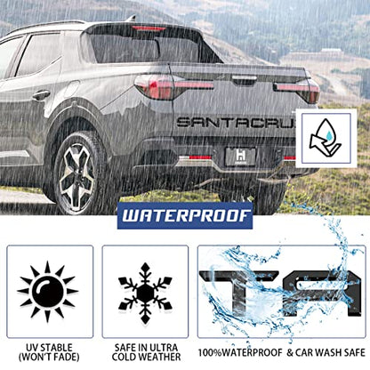 Tailgate Inserts Letters Compatible for 2022 2023 2024 2025 2026 Santa Cruz 3D Raised & Strong Adhesive Decals Letters Rear Emblem Decal Sticker Compatible for Santa Cruz Accessories (Gloss Black)