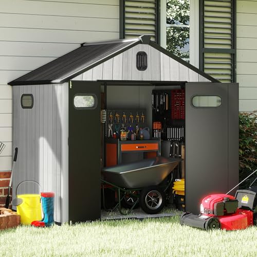 Domi 8x6 FT Resin Outdoor Storage Shed (8x6FT)