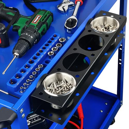 Power Tool Organizer Rack (Magnetic Power Tool Organizer with Parts Cup)