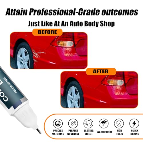 Rallye Red(R-513) Touch Up Paint Compatible with Honda, Car Paint Pen Scratch Repair Two-In-One Touch Up Paint, Premium Car Scratch Remover for Deep Scratches